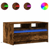Vidaxl salontafel met led-verlichting bewerkt hout gerookt eikenkleur