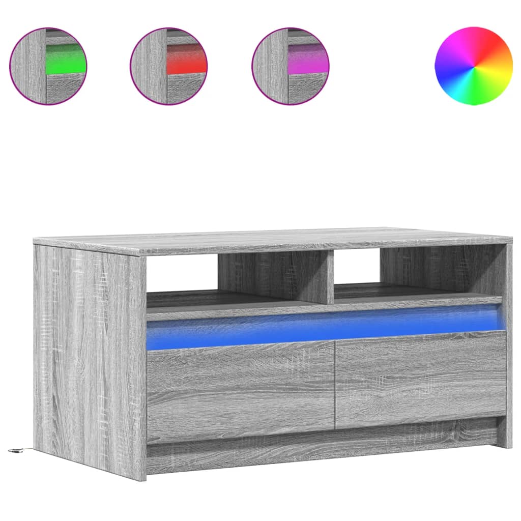 Vidaxl salontafel met led-verlichting bewerkt hout grijs sonoma eiken