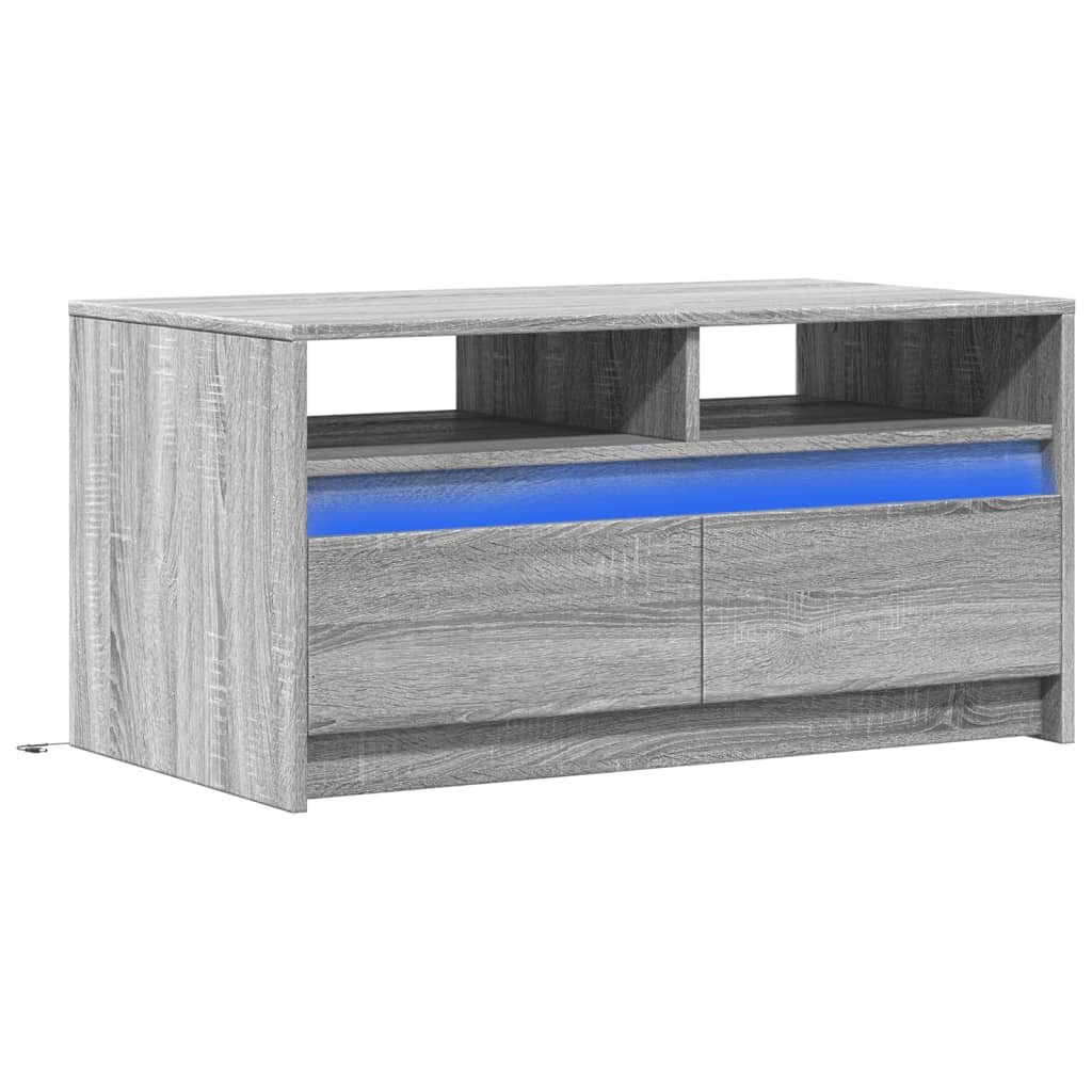 Vidaxl salontafel met led-verlichting bewerkt hout grijs sonoma eiken