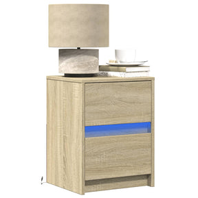 Vidaxl nachtkastjes met led-verlichting 2 st bewerkt hout sonoma eiken