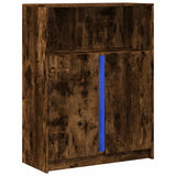 Vidaxl dressoir met led 77x34x100 cm bewerkt hout gerookt eikenkleurig