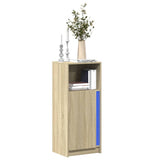 Vidaxl dressoir met led 42,5x34x100 cm bewerkt hout sonoma eikenkleur