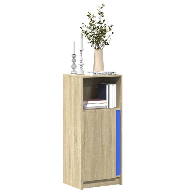 Vidaxl dressoir met led 42,5x34x100 cm bewerkt hout sonoma eikenkleur