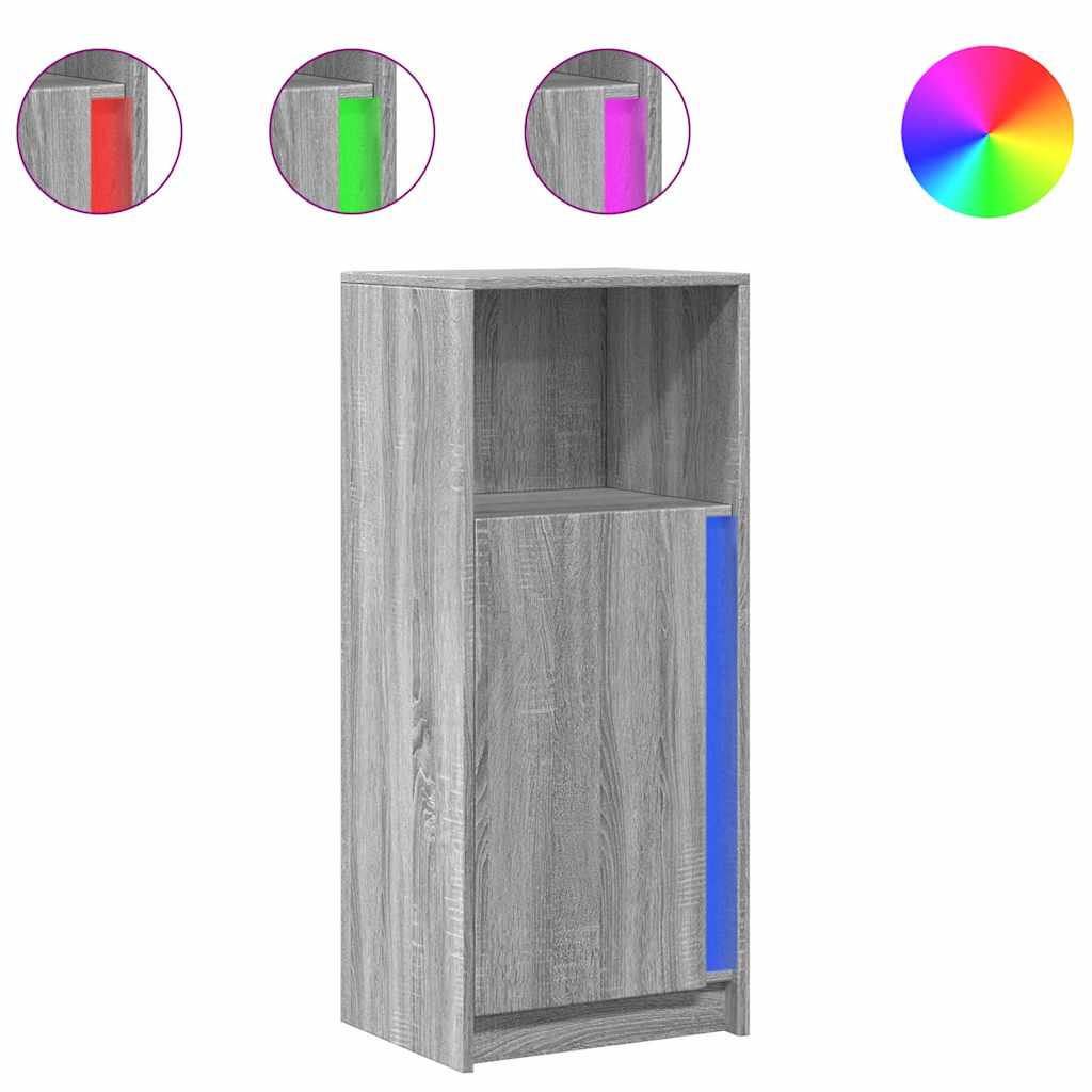 Vidaxl dressoir met led 42,5x34x100 cm bewerkt hout grijs sonoma eiken
