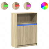 Vidaxl dressoir met led 72x34x100 cm bewerkt hout sonoma eikenkleurig