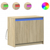 Vidaxl dressoir met led 72x34x61 cm bewerkt hout sonoma eikenkleurig