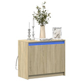 Vidaxl dressoir met led 72x34x61 cm bewerkt hout sonoma eikenkleurig
