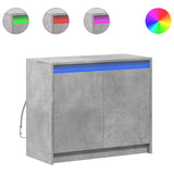 Vidaxl dressoir met led 72x34x61 cm bewerkt hout betongrijs