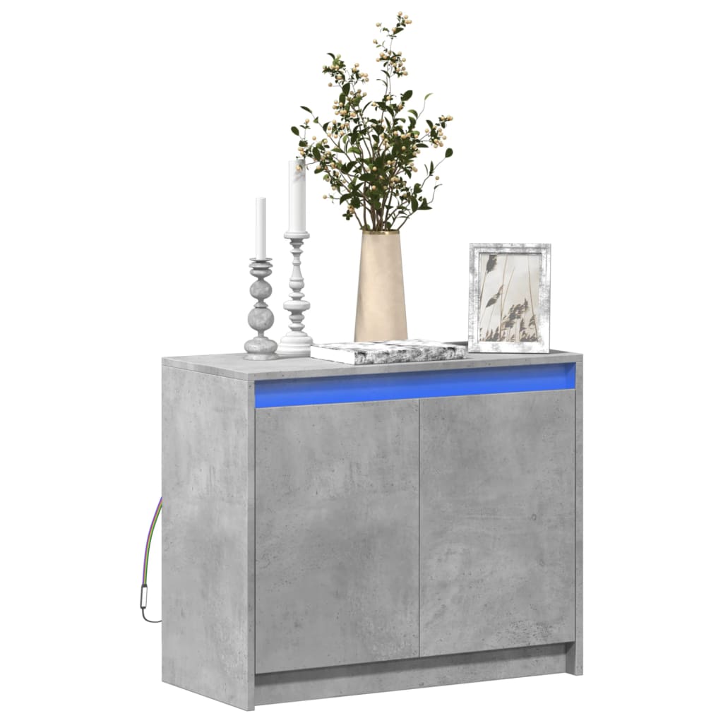 Vidaxl dressoir met led 72x34x61 cm bewerkt hout betongrijs