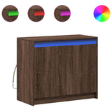 Vidaxl dressoir met led 72x34x61 cm bewerkt hout bruin eikenkleur
