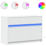 Vidaxl tv-meubel met led 91x34x61 cm bewerkt hout wit