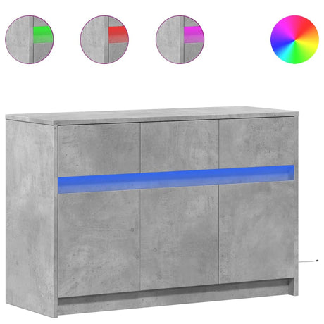 Vidaxl tv-meubel met led 91x34x61 cm bewerkt hout betongrijs