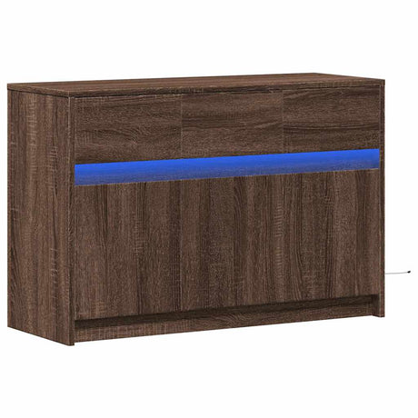 Vidaxl tv-meubel met led 91x34x61 cm bewerkt hout bruin eikenkleurig