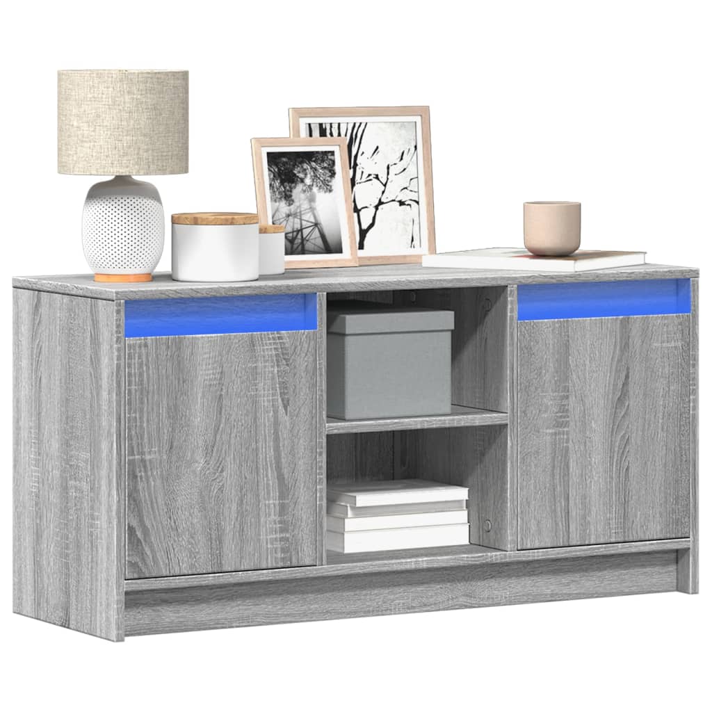 Vidaxl tv-meubel met led 100x34x50 cm bewerkt hout grijs sonoma eiken