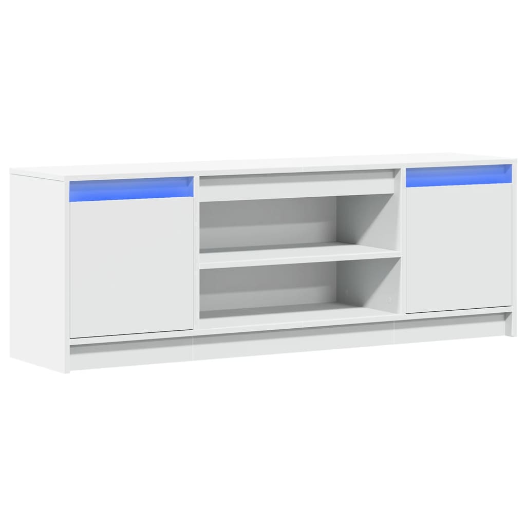 Vidaxl tv-meubel met led 139,5x34x50 cm bewerkt hout wit