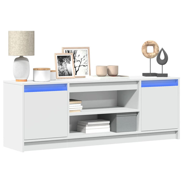 Vidaxl tv-meubel met led 139,5x34x50 cm bewerkt hout wit
