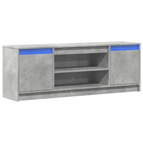 Vidaxl tv-meubel met led 139,5x34x50 cm bewerkt hout betongrijs