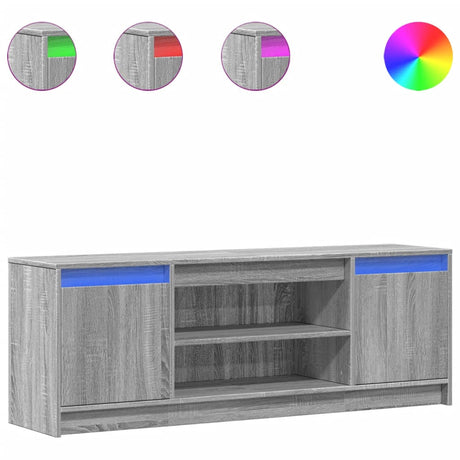 Vidaxl tv-meubel met led 139,5x34x50 cm bewerkt hout grijs sonoma
