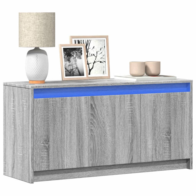 Vidaxl tv-meubel met led 100x34x50 cm bewerkt hout grijs sonoma eiken