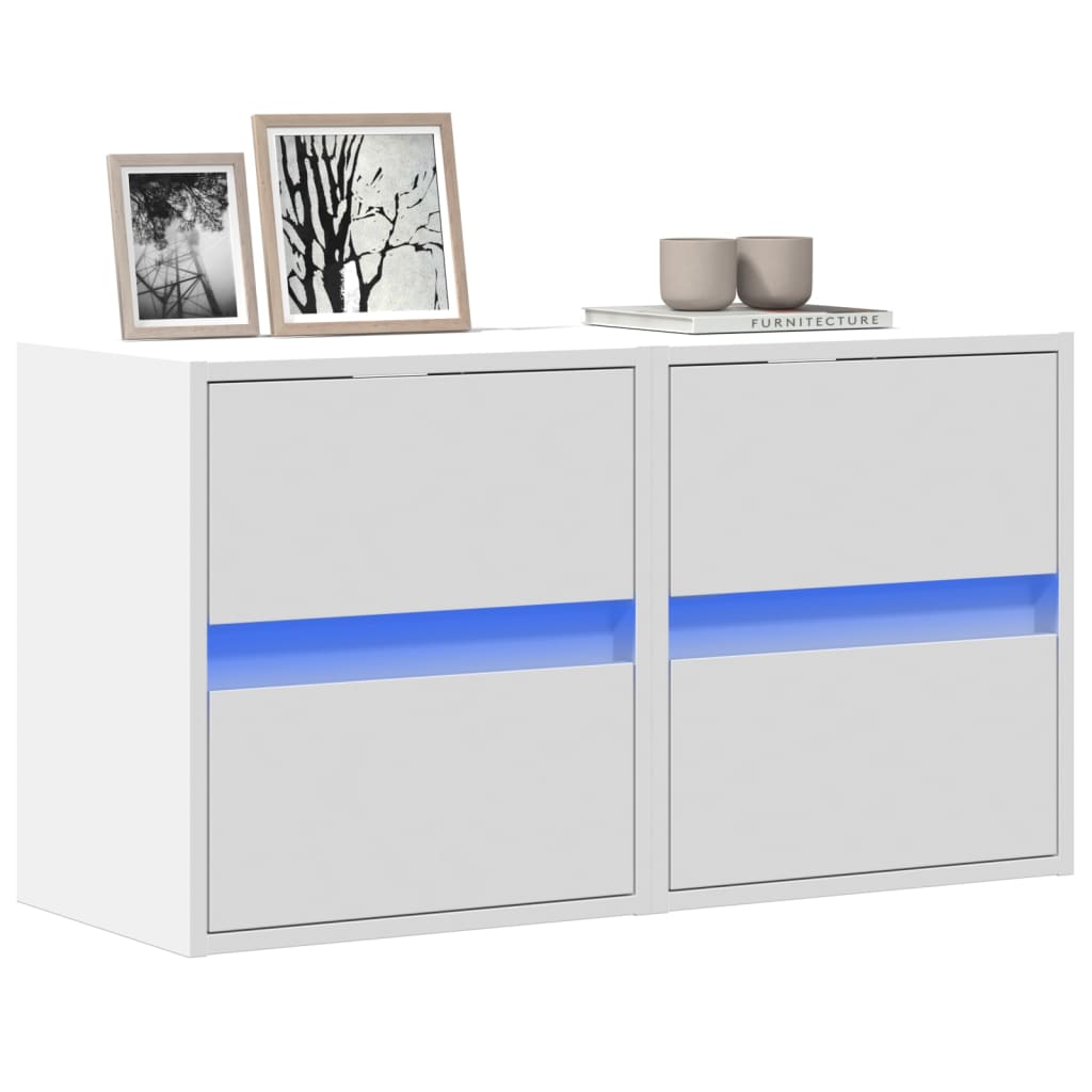 Vidaxl tv-wandmeubels 2 st met led-verlichting 41x31x45 cm wit