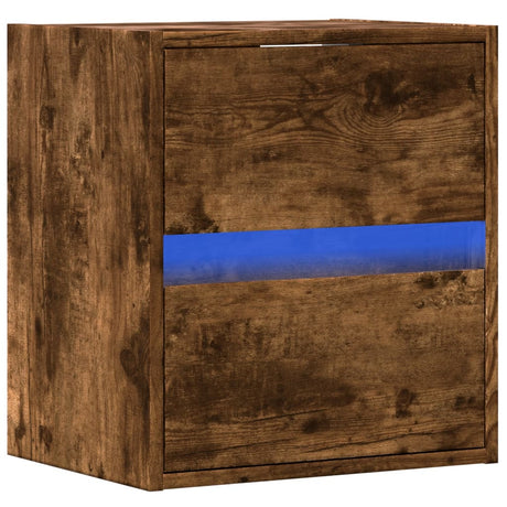 Vidaxl tv-wandmeubel met led-verlichting 41x31x45 cm gerookt eiken