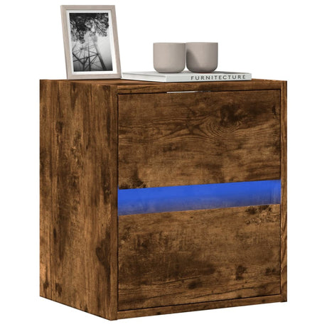 Vidaxl tv-wandmeubel met led-verlichting 41x31x45 cm gerookt eiken