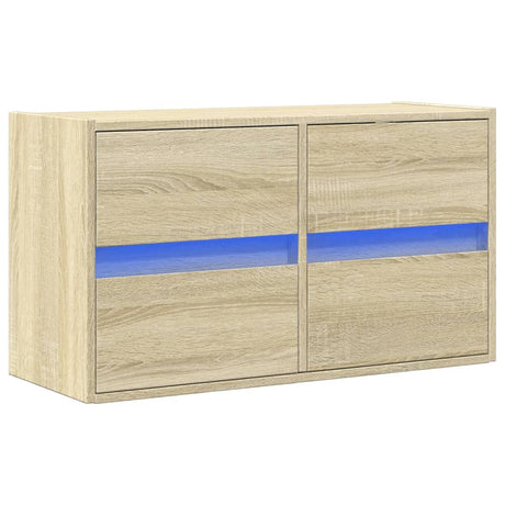 Vidaxl tv-wandmeubel met led-verlichting 80x31x45 cm sonoma eikenkleur