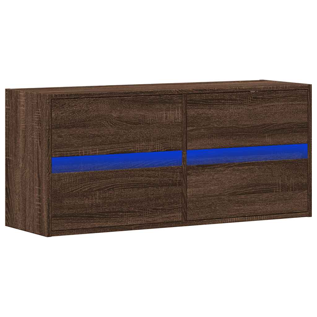 Vidaxl tv-wandmeubel met led-verlichting 100x31x45 cm bruin eikenkleur