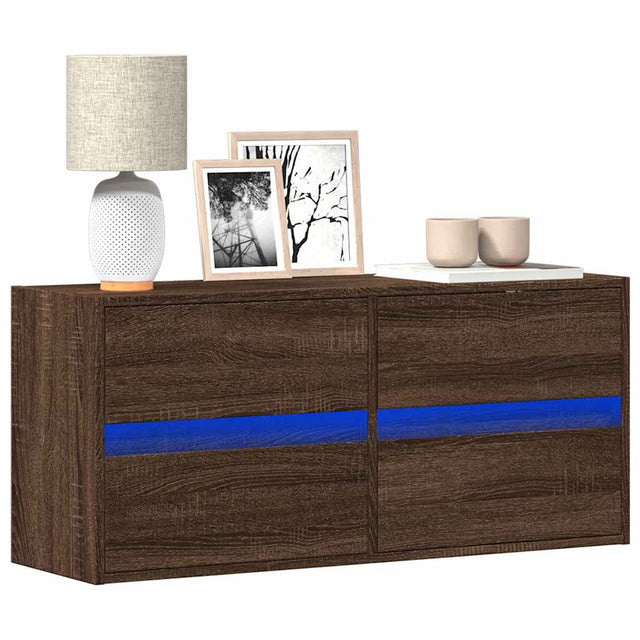 Vidaxl tv-wandmeubel met led-verlichting 100x31x45 cm bruin eikenkleur