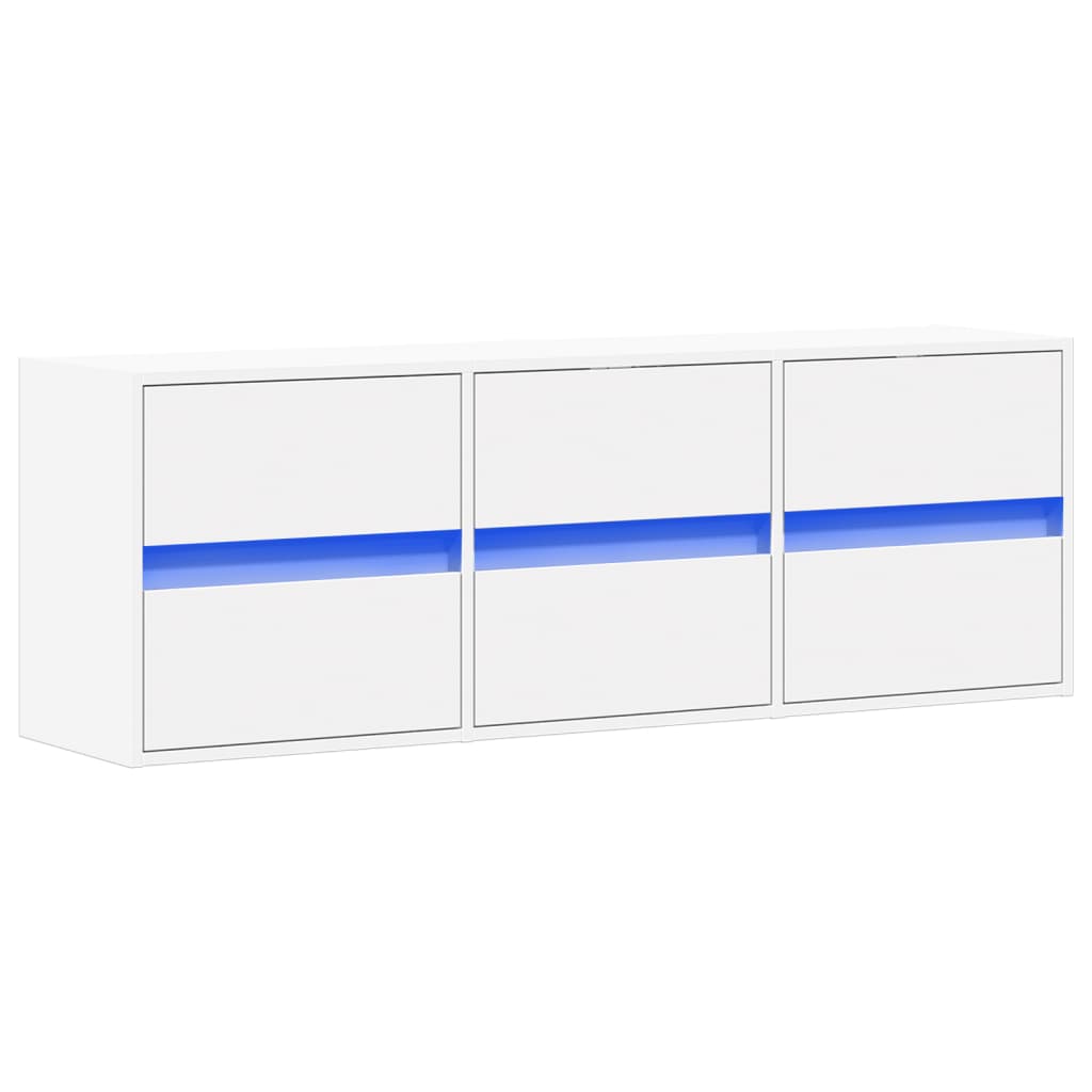 Vidaxl tv-wandmeubel met led-verlichting 130x31x45 cm wit