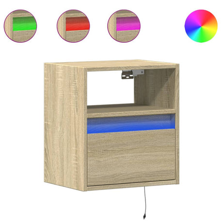 Vidaxl tv-wandmeubel met led-verlichting 41x31x45 cm sonoma eikenkleur