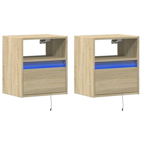 Vidaxl tv-wandmeubels met led 2 st 41x31x45 cm sonoma eikenkleurig