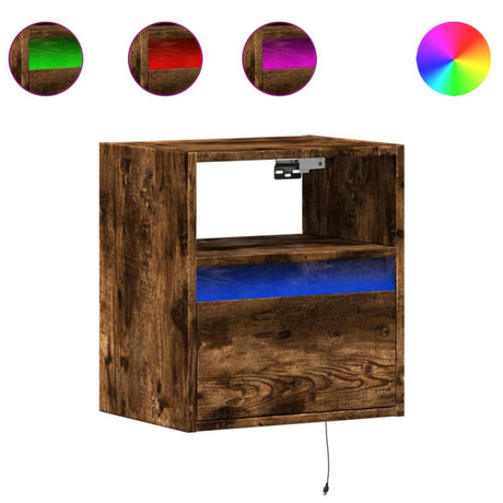 Vidaxl tv-wandmeubel met led-verlichting 41x31x45 cm gerookt eiken