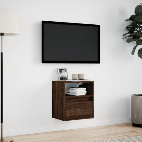 Vidaxl tv-wandmeubel met led-verlichting 41x31x45 cm bruin eikenkleur