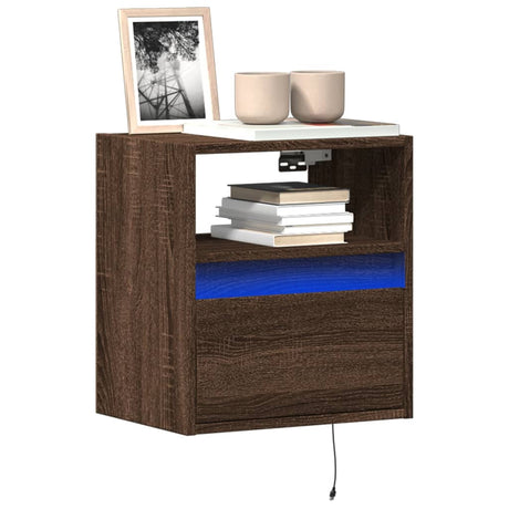 Vidaxl tv-wandmeubel met led-verlichting 41x31x45 cm bruin eikenkleur