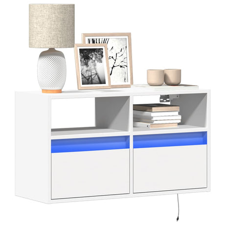 Vidaxl tv-wandmeubel met led-verlichting 80x31x45 cm wit