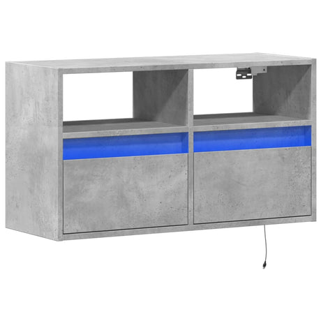 Vidaxl tv-wandmeubel met led-verlichting 80x31x45 cm betongrijs