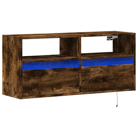 Vidaxl tv-wandmeubel met led-verlichting 100x31x45 cm gerookt eiken
