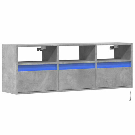 Vidaxl tv-wandmeubel met led-verlichting 130x31x45 cm betongrijs