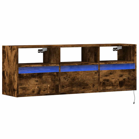 Vidaxl tv-wandmeubel met led-verlichting 130x31x45 cm gerookt eiken