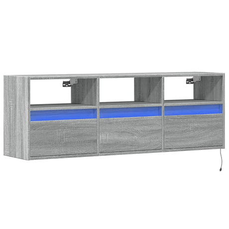 Vidaxl tv-wandmeubel met led-verlichting 130x31x45 cm grijs sonoma