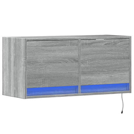 Vidaxl tv-wandmeubel met led 80x31x35 cm grijs sonoma eikenkleurig