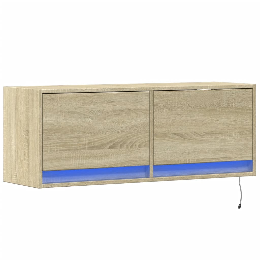 Vidaxl tv-wandmeubel met led-verlichting 100x31x35 cm sonoma eiken