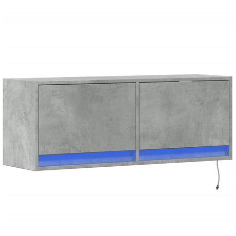 Vidaxl tv-wandmeubel met led-verlichting 100x31x35 cm betongrijs