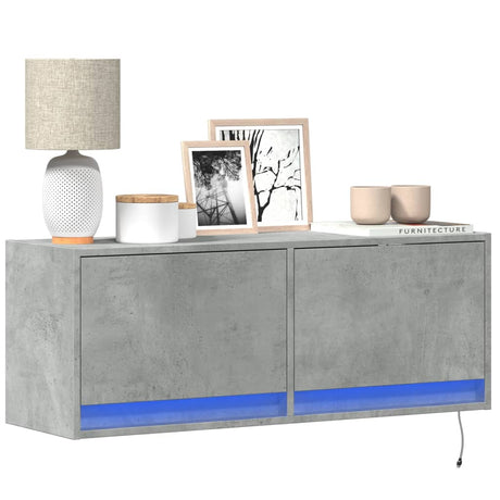 Vidaxl tv-wandmeubel met led-verlichting 100x31x35 cm betongrijs