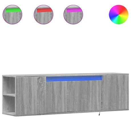 Vidaxl tv-wandmeubel met led-verlichting 135x31x39,5 cm grijs sonoma