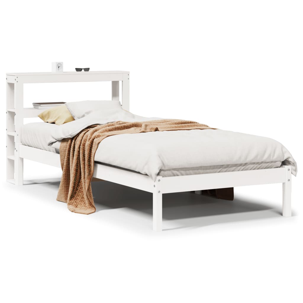 Vidaxl bedframe zonder matras massief grenenhout wit 75x190 cm