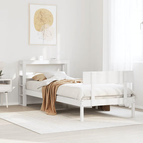 Vidaxl bedframe zonder matras massief grenenhout wit 75x190 cm
