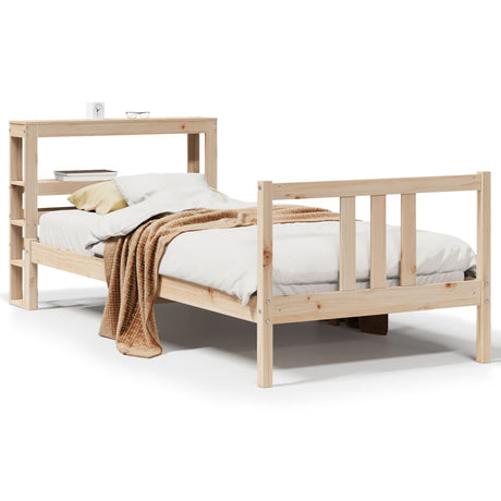 Vidaxl bedframe met hoofdbord massief grenenhout 75x190 cm