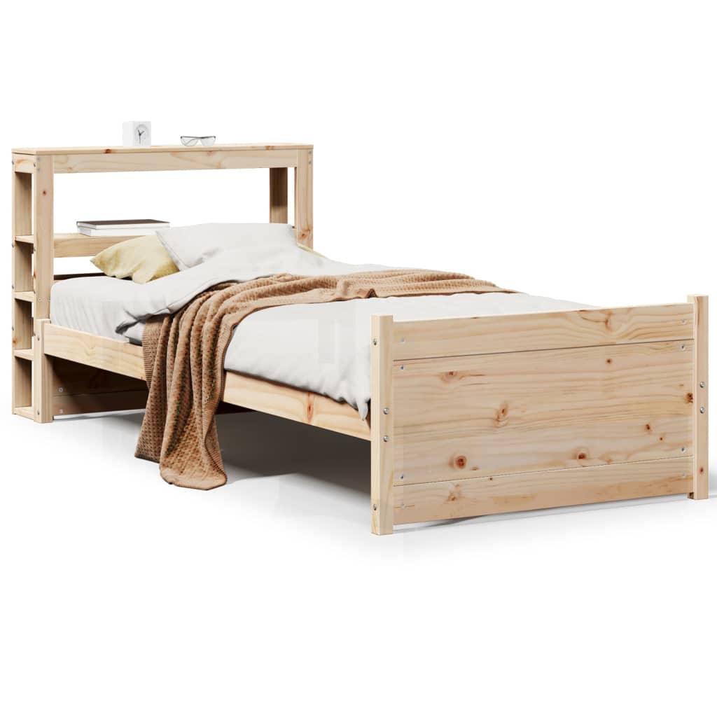 Vidaxl bedframe met hoofdbord massief grenenhout 90x200 cm